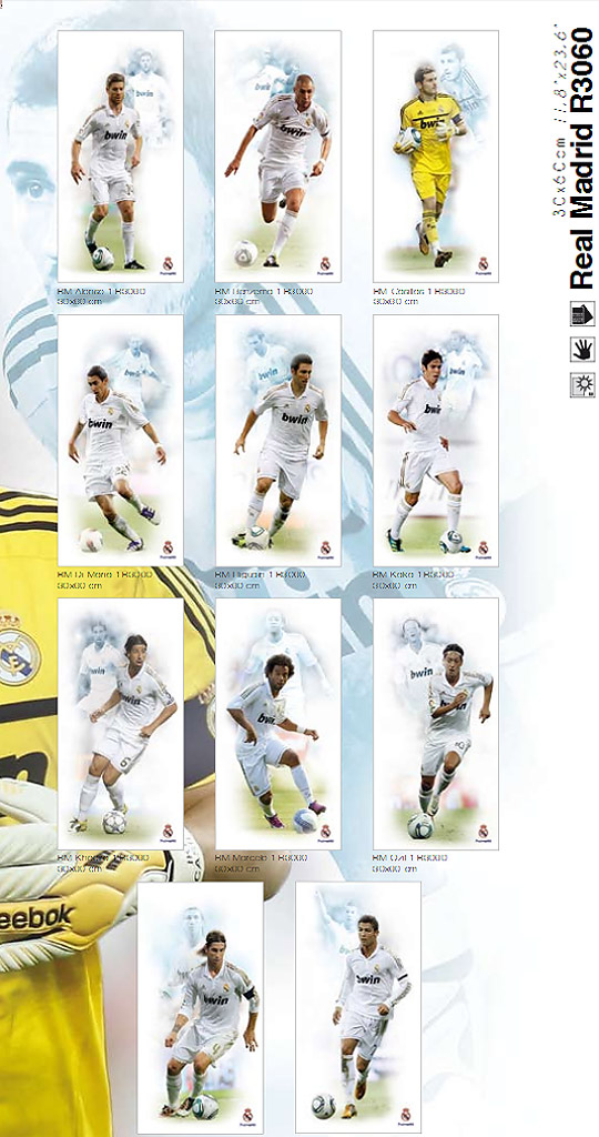 Фотографии знаменитых футболистов на плитке. Реал Мадрид