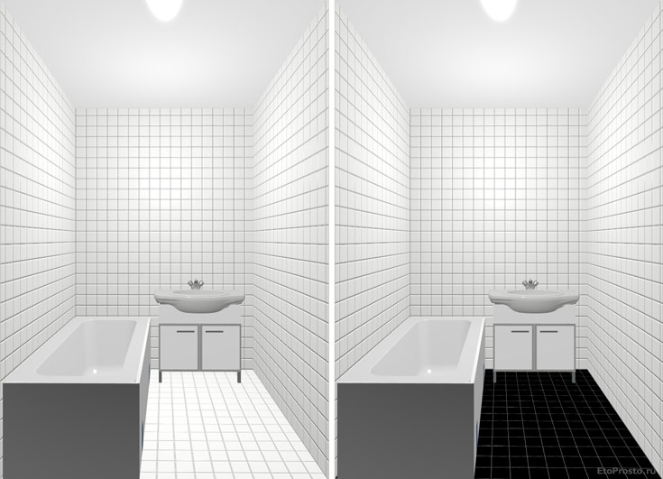 Бело-черная ванная при маленькой ванной комнате.