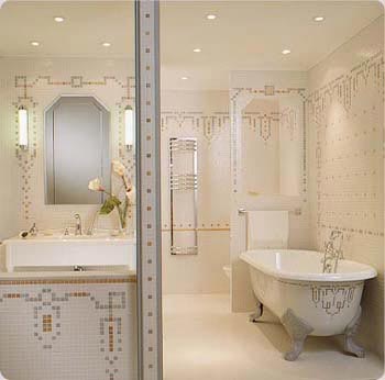 Дизайн ванной комнаты с  использованием мозаики
