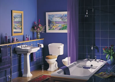 Дизайн ванной комнаты в синий тонах