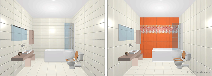 Bathroom design: tile installation. Vertical or horizontal ...