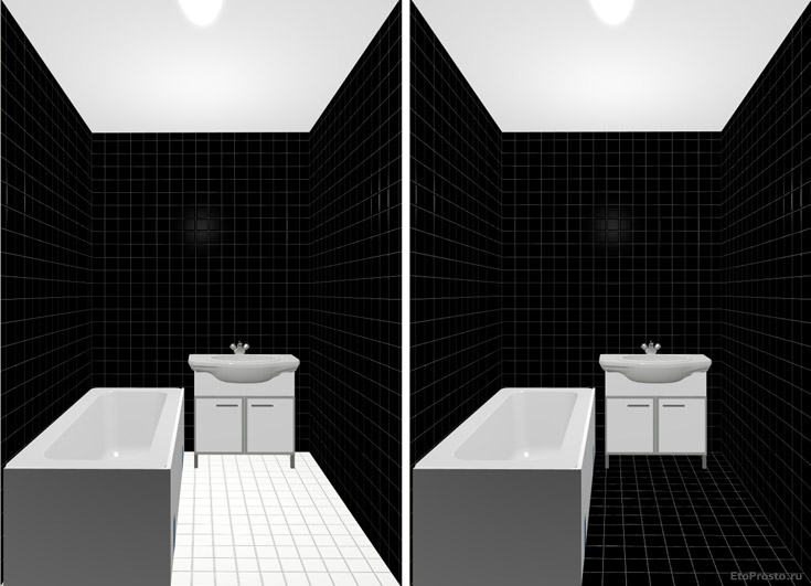 Бело-черная плитка в маленькой ванной комнате. дизайн интерьера
