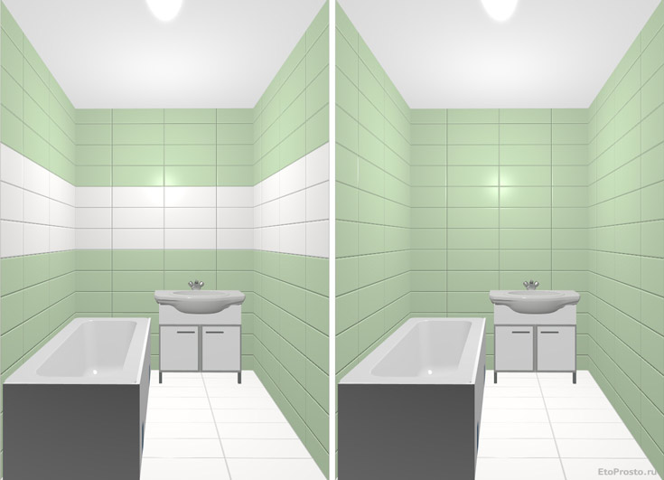Интерьер маленькой ванной комнаты. Моделирование дизайна