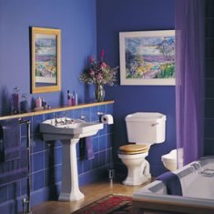 Дизайн ванной комнаты в синий тонах