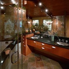 Дизайн ванной комнаты с многоуровневым потолком