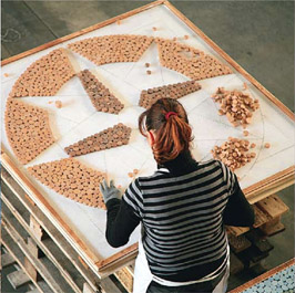 Производство панно из мозаики тронкетто, ручная работа